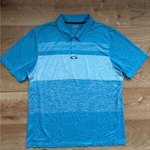 Oakley Men's Hydrolix Blue Striped Polo Shirt